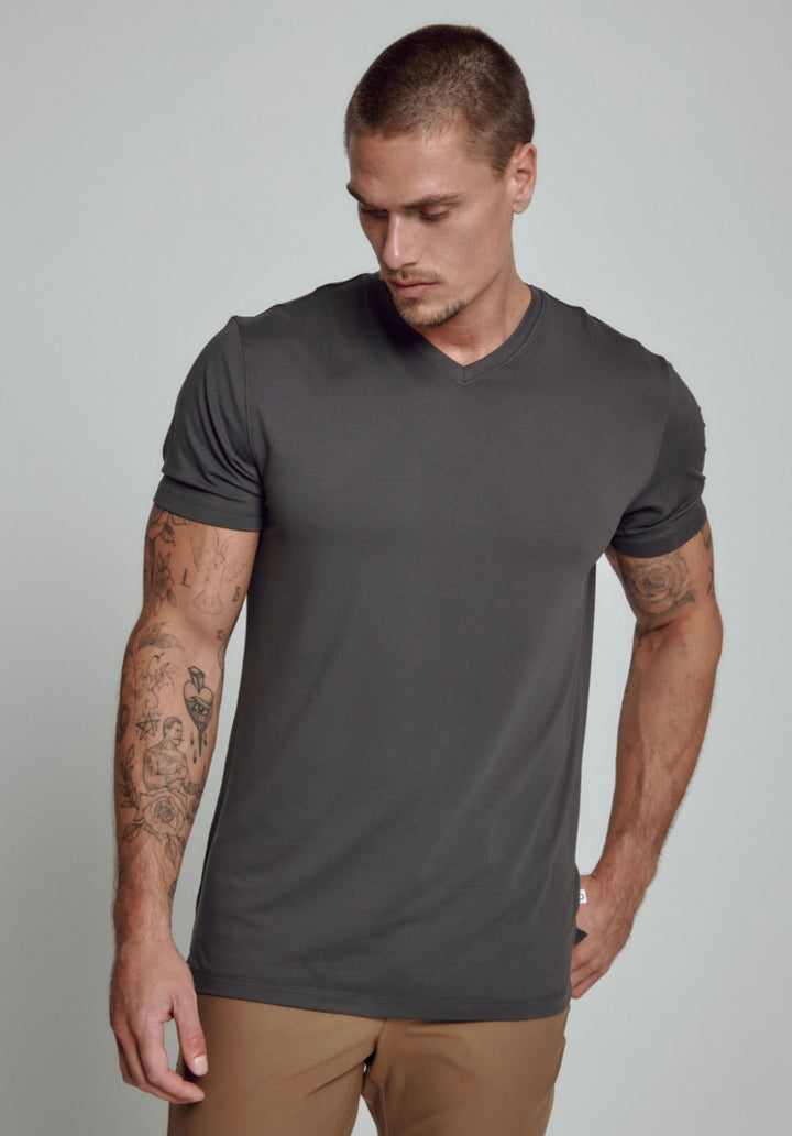 Short Sleeve Core High V-Neck