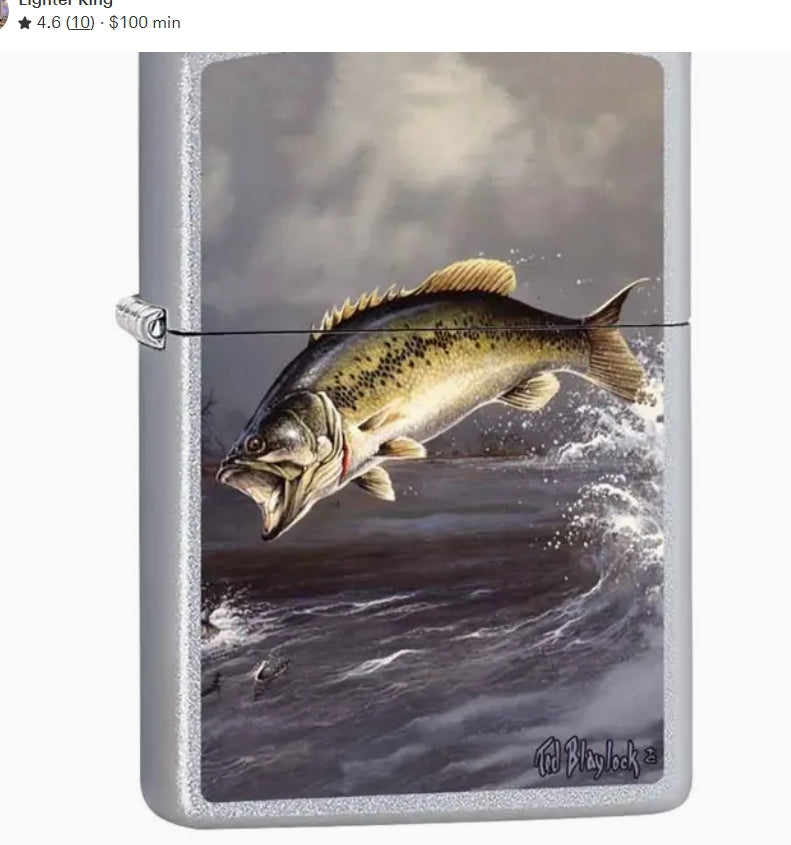Ted Blaylock Bass Fishing Zippo Lighter