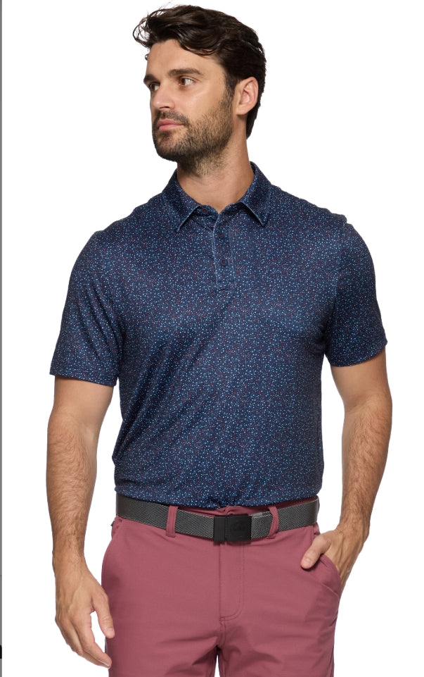 Scofield SS Americana Martini Print Performance Polo
