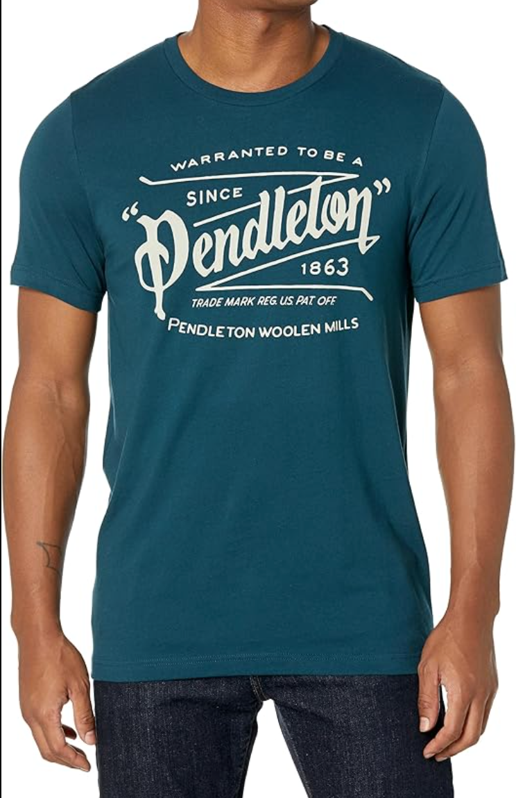 Pendleton Archive Logo Graphic Tee - Atlantic/Cream -