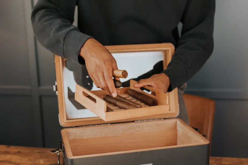 Military Glass Top Humidor