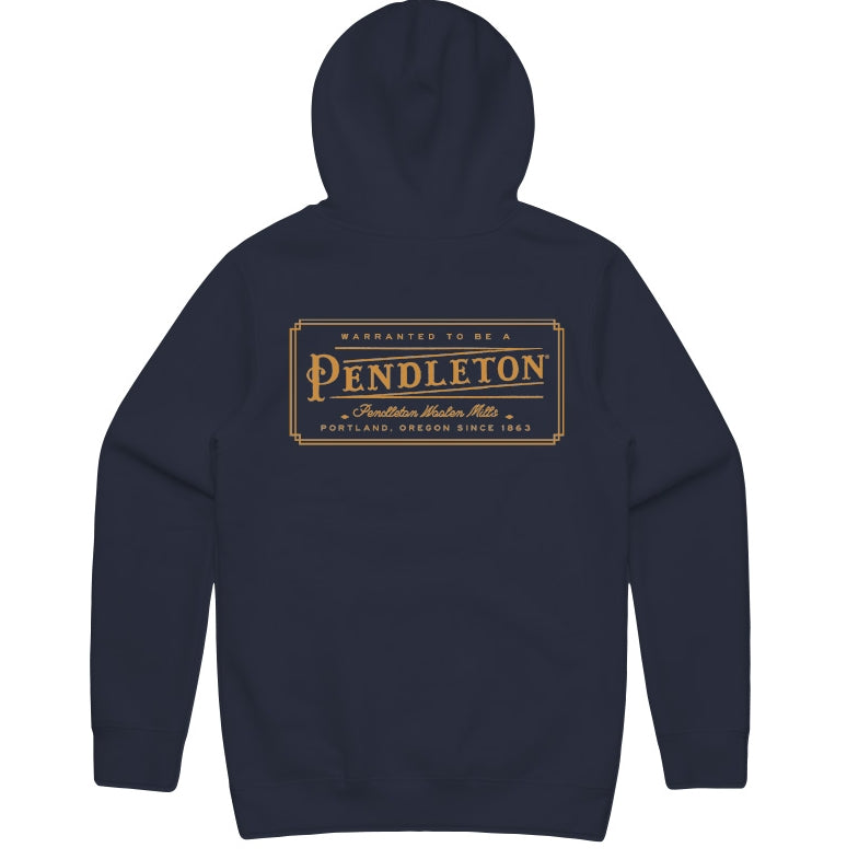Pendleton Heritage Logo Hoody - Navy/Gold