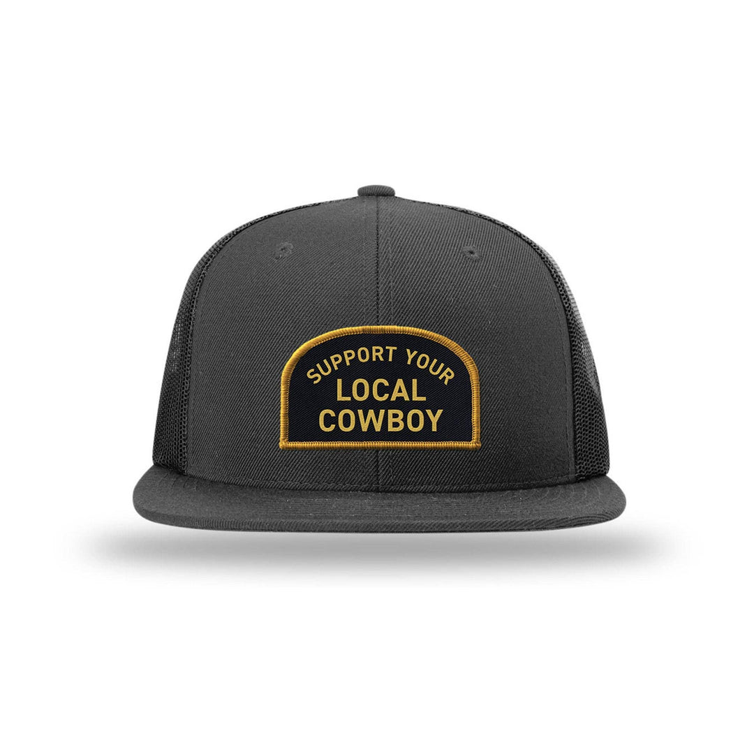 Support Your Local Cowboy Trucker Hat - Black