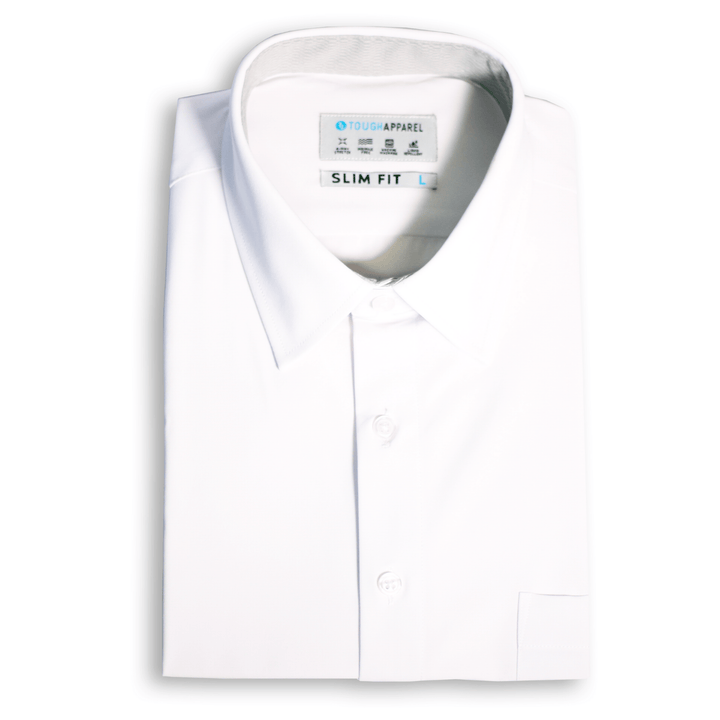 White Hustle Dress Shirt - Short Sleeve