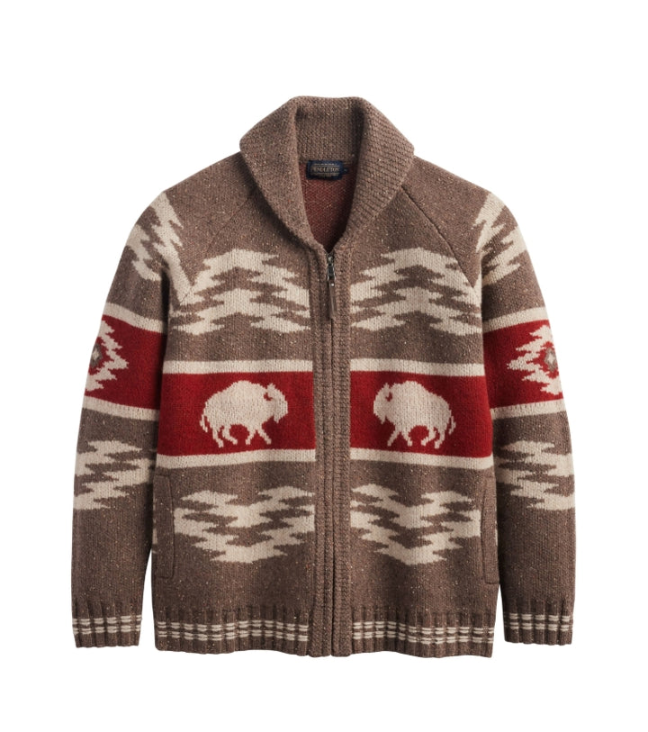 Pendleton Bison Lambswool Zip Cardigan