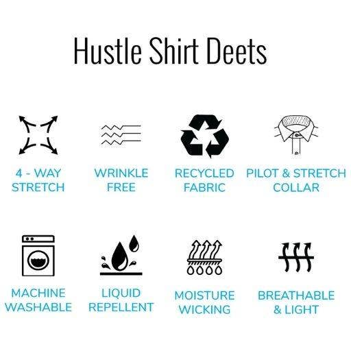 White Hustle Dress Shirt - Short Sleeve