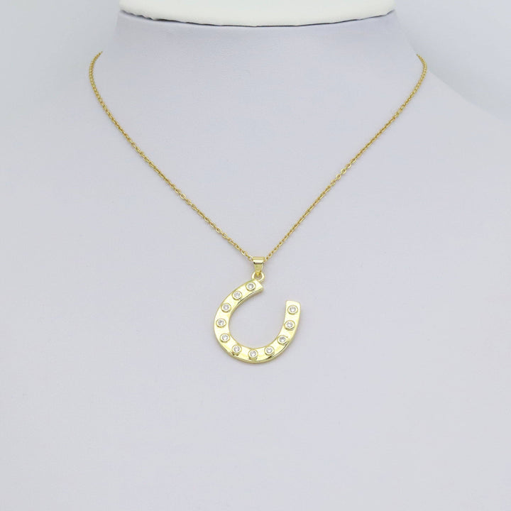 CZ Large Horseshoe U Shape Charm, Sku