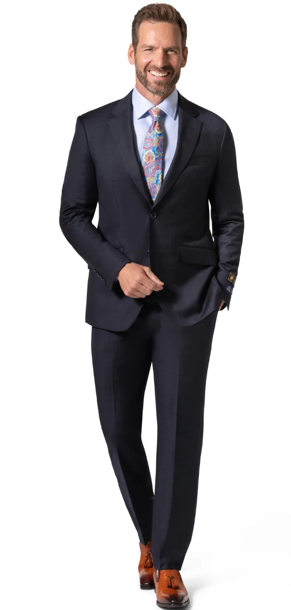 Faille Wool Pinstripe Suit