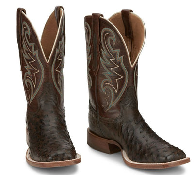 Tony Lama - Men's Foster 11" Full Quill Ostrich Boot - Sienna Brown