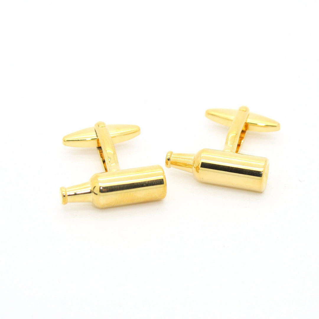 Goldtone Bottle Cuff Links With Jewelry Box