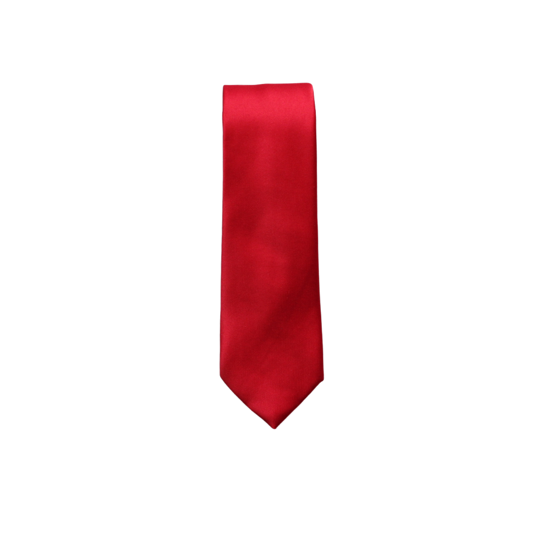 Scarlet Red Satin Skinny Tie