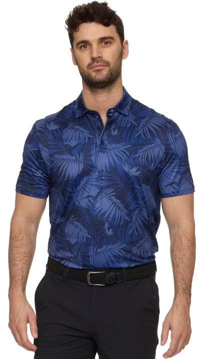 Hays SS Leaf Print Performance Polo Shirt
