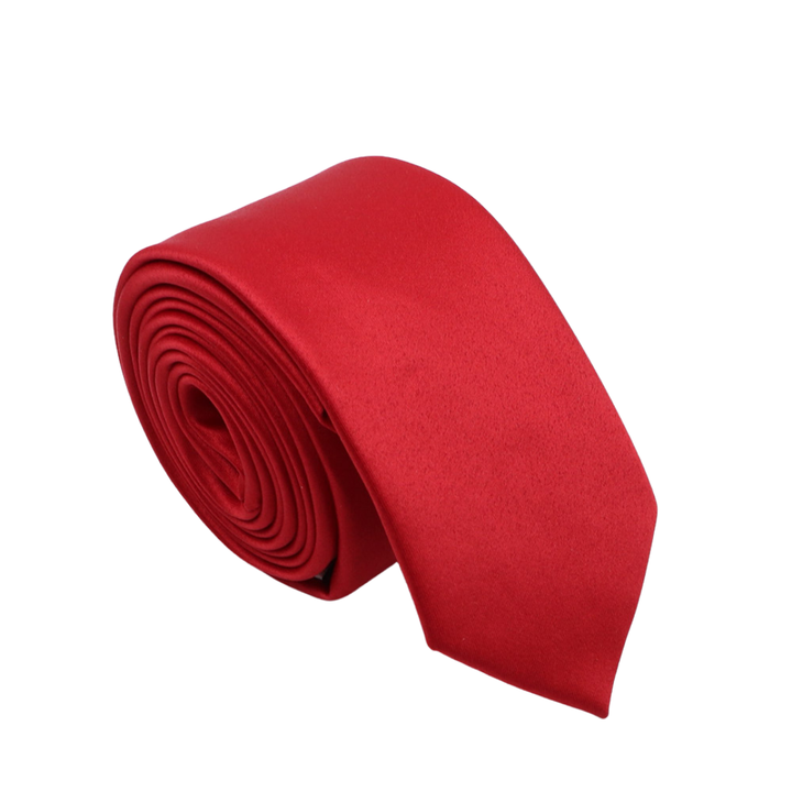 Scarlet Red Satin Skinny Tie