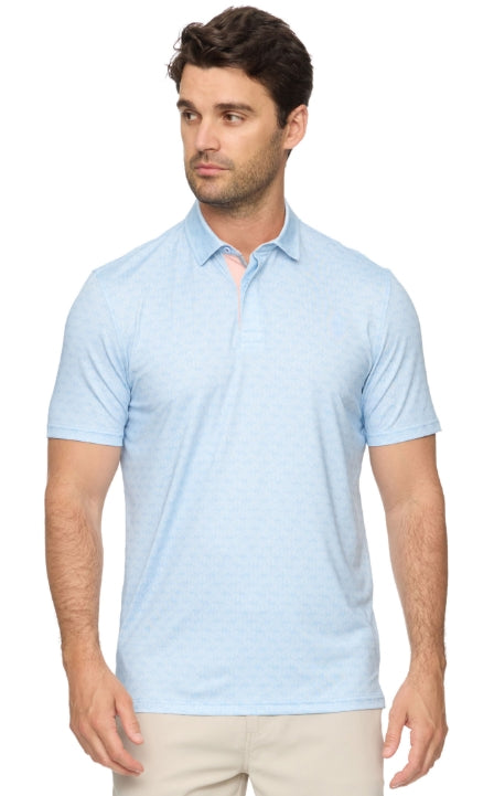 Avila SS Geo Print Performance Polo Shirt