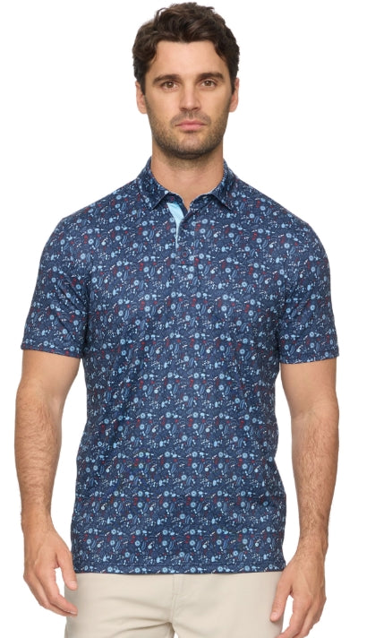 Chester Americana Summer BBQ Print Performance Polo