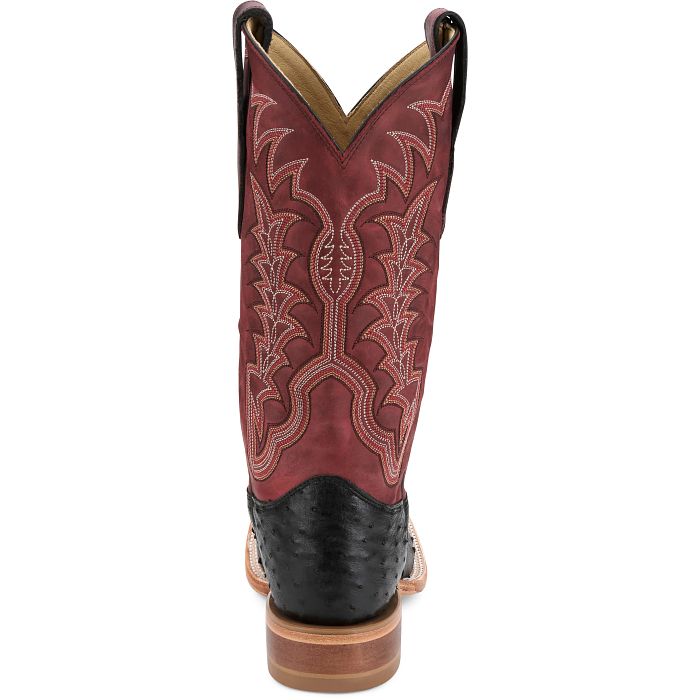 Justin - Chisolm 13" Full Quill Ostrich Boots - Shadow Black