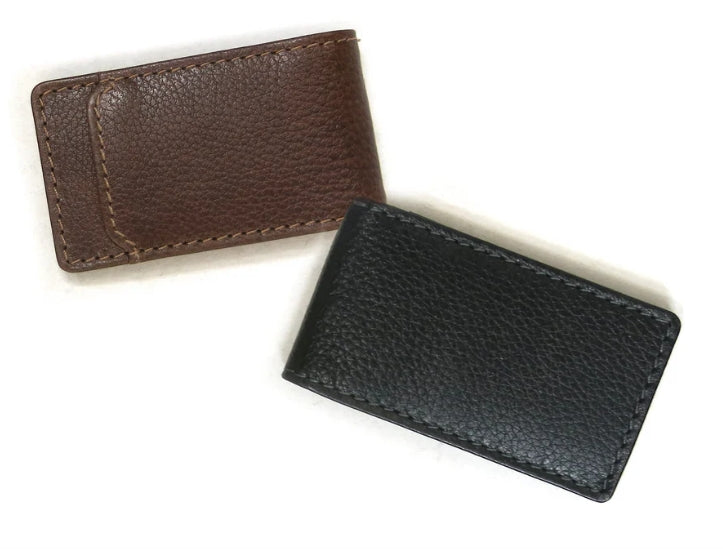 Garth Pebbled Leather Magnetic Money Clip