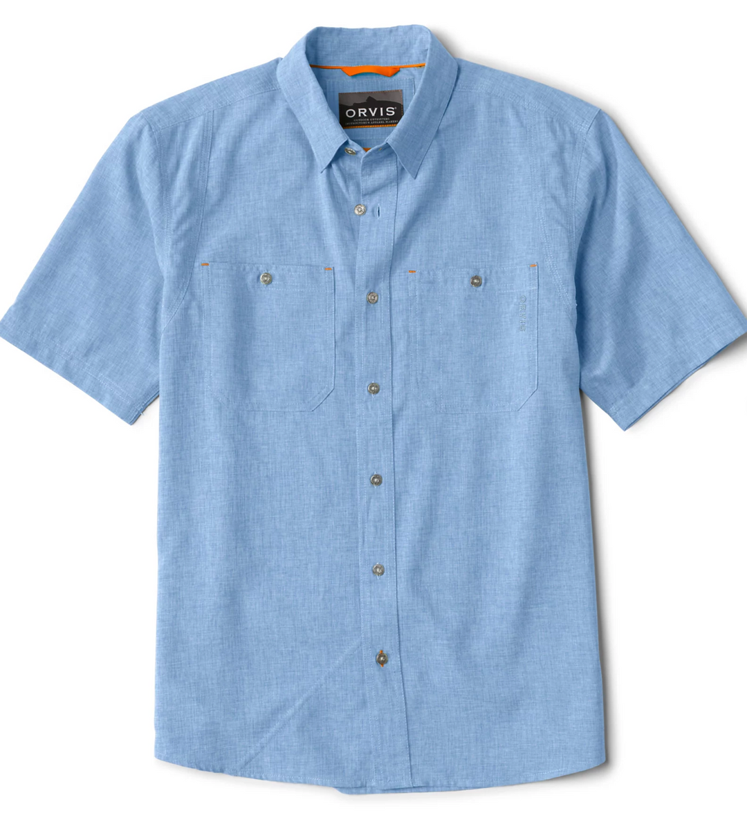 Orvis - Tech Chambray Short-Sleeved Work Shirt (Tall) | Medium Blue