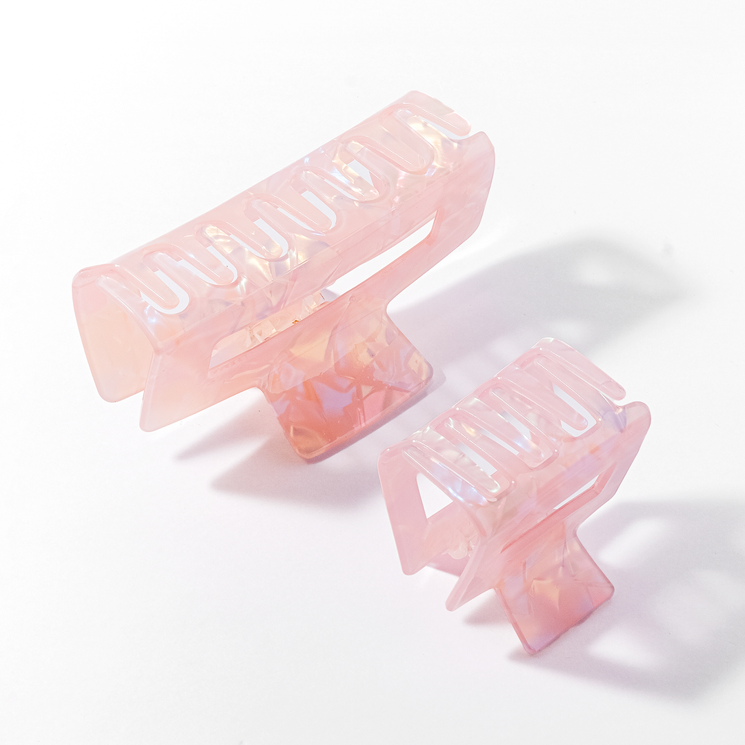 Rose Quartz Claw Clips, Set of 2