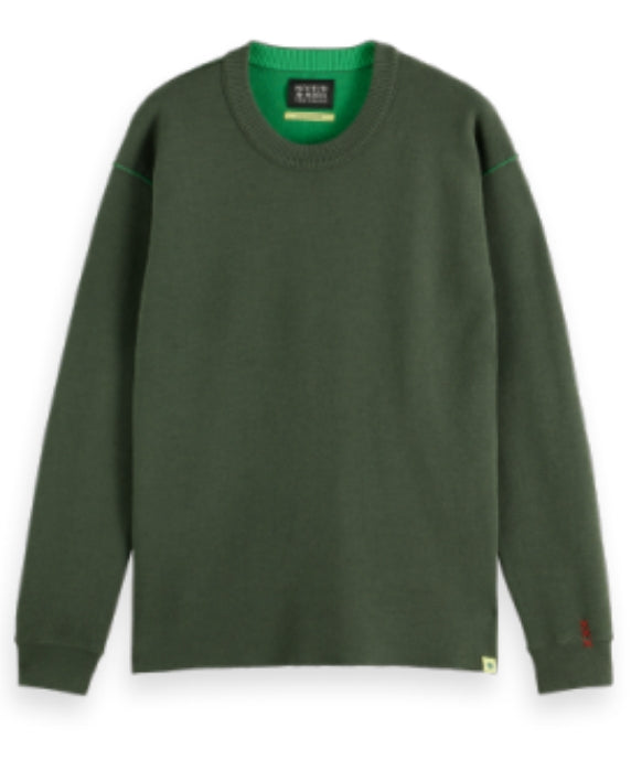 Merino Double Face Dropped Shoulder Crewneck