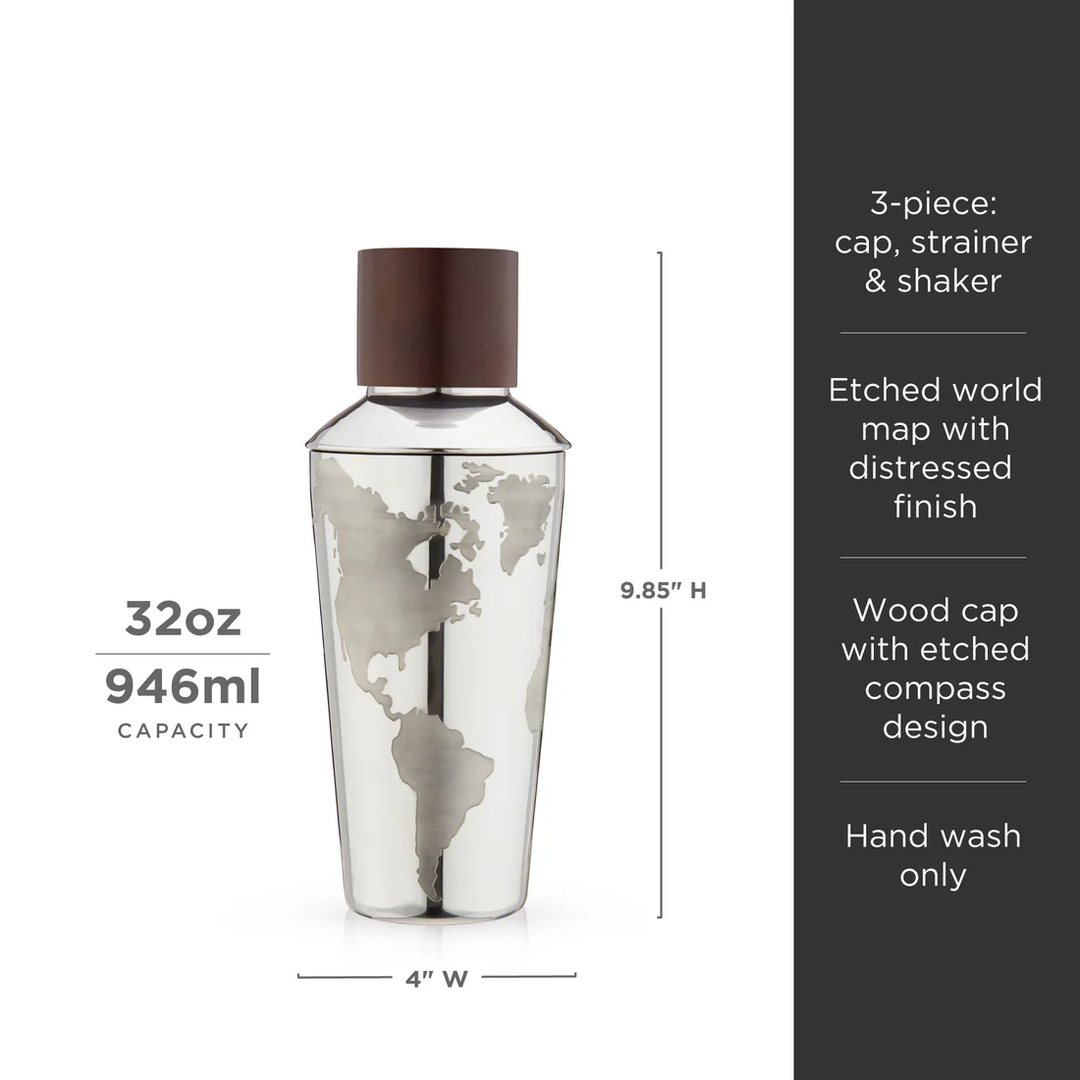 Globe Cocktail Shaker in Silver Viski