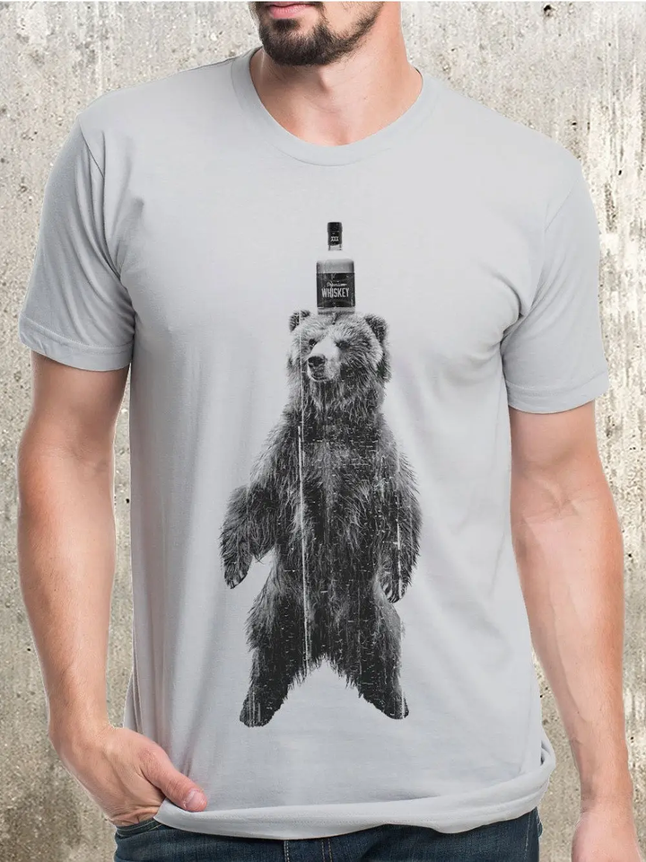 Whiskey Bear | New Silver Tee