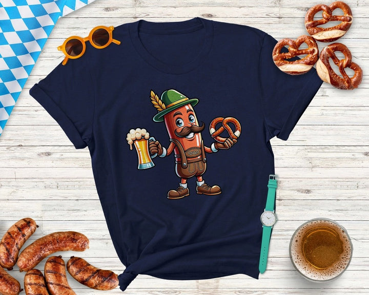Funny Oktoberfest Sausage Lederhosen Men T-Shirt