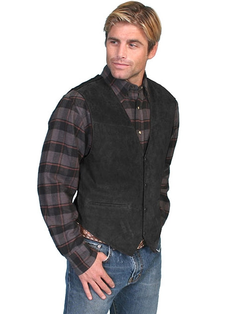 Boar Suede Snap Front Vest
