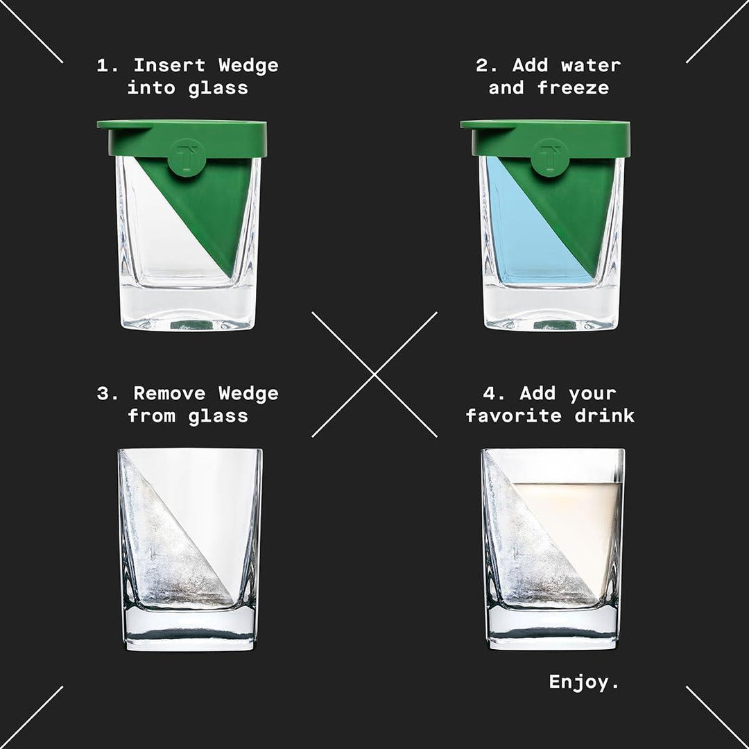 Corkcicle Premium Tequila Triangle Glass with Silicone Mold, 9 Oz