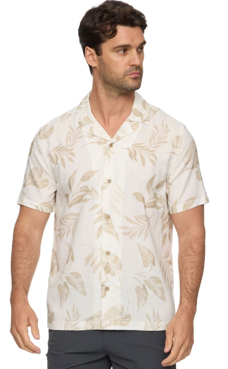 Parsons SS Leaf Print Camp Collar Shirt
