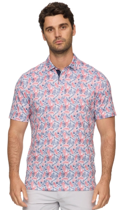 Concord SS Leaf Print SS Performance Polo