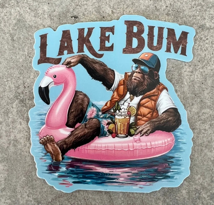 Bigfoot Lake Bum Sticker For Sasquatch Lovers