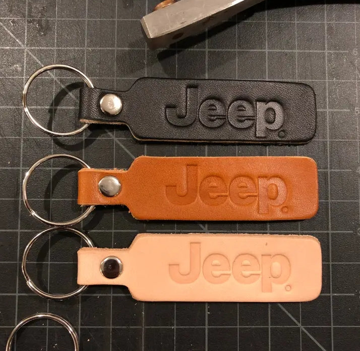 Jeep Text Leather Keychain