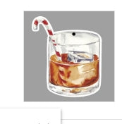 Candy Cane Bourbon Wood Christmas Ornament
