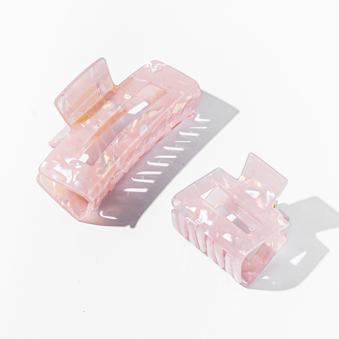Rose Quartz Claw Clips, Set of 2
