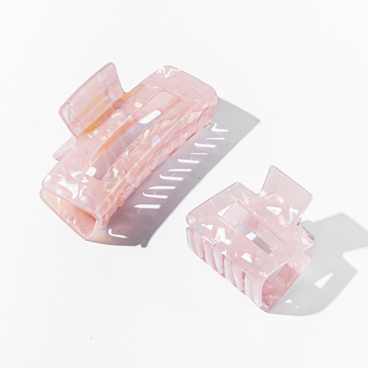 Rose Quartz Claw Clips, Set of 2