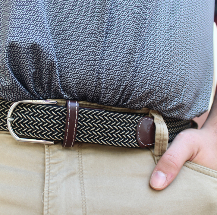 The Maui Two Toned Woven Elastic Stretch Belt