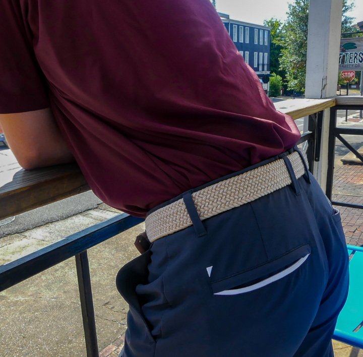 The Sanibel Two Toned Woven Elastic Stretch Belt