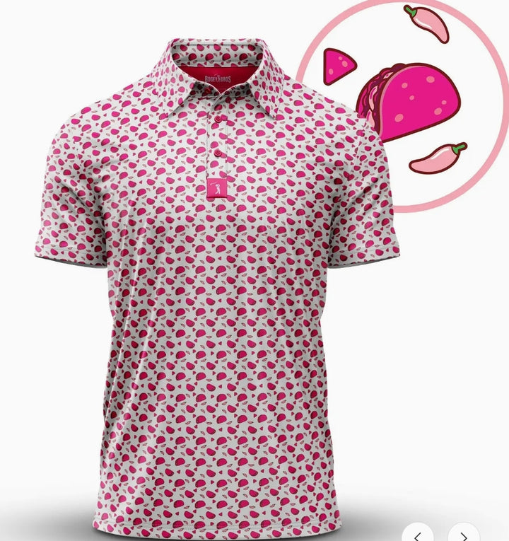 Bogey Bros Pink Taco Golf Polo