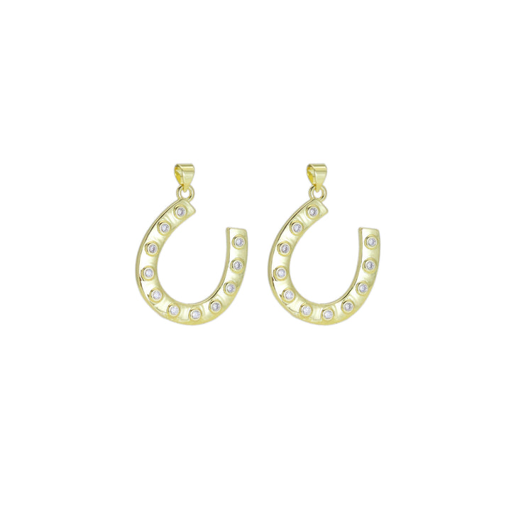 CZ Large Horseshoe U Shape Charm, Sku