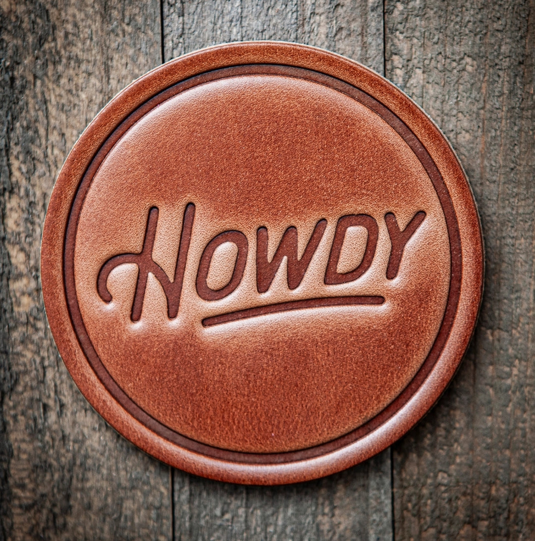 Howdy Leather Coaster