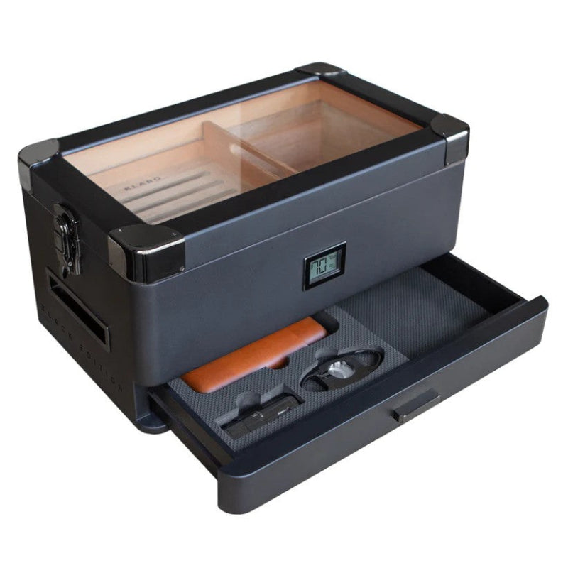 Military Glass Top Humidor 