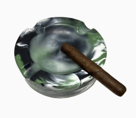 Large Round Concrete Cigar Ashtray - Cuban Style - Handmade