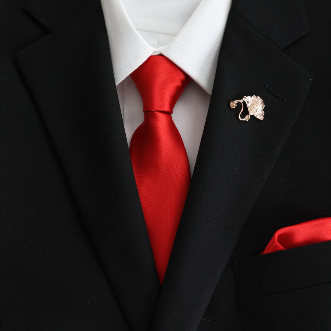 Scarlet Red Satin Skinny Tie