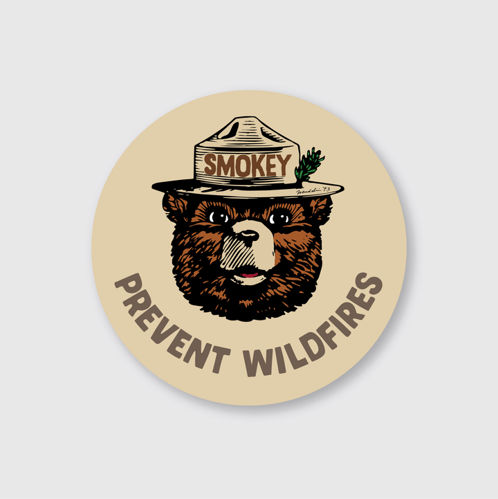 Smokey Prevent Wildfires Badge Sticker