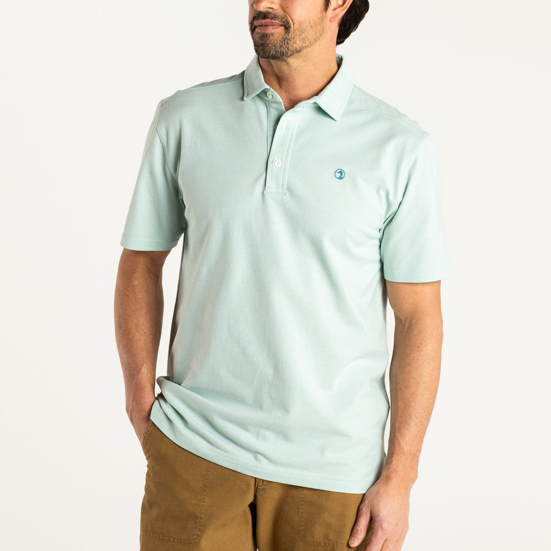 Duck Head SS Classic Performance Pique Polo - Surf Spray