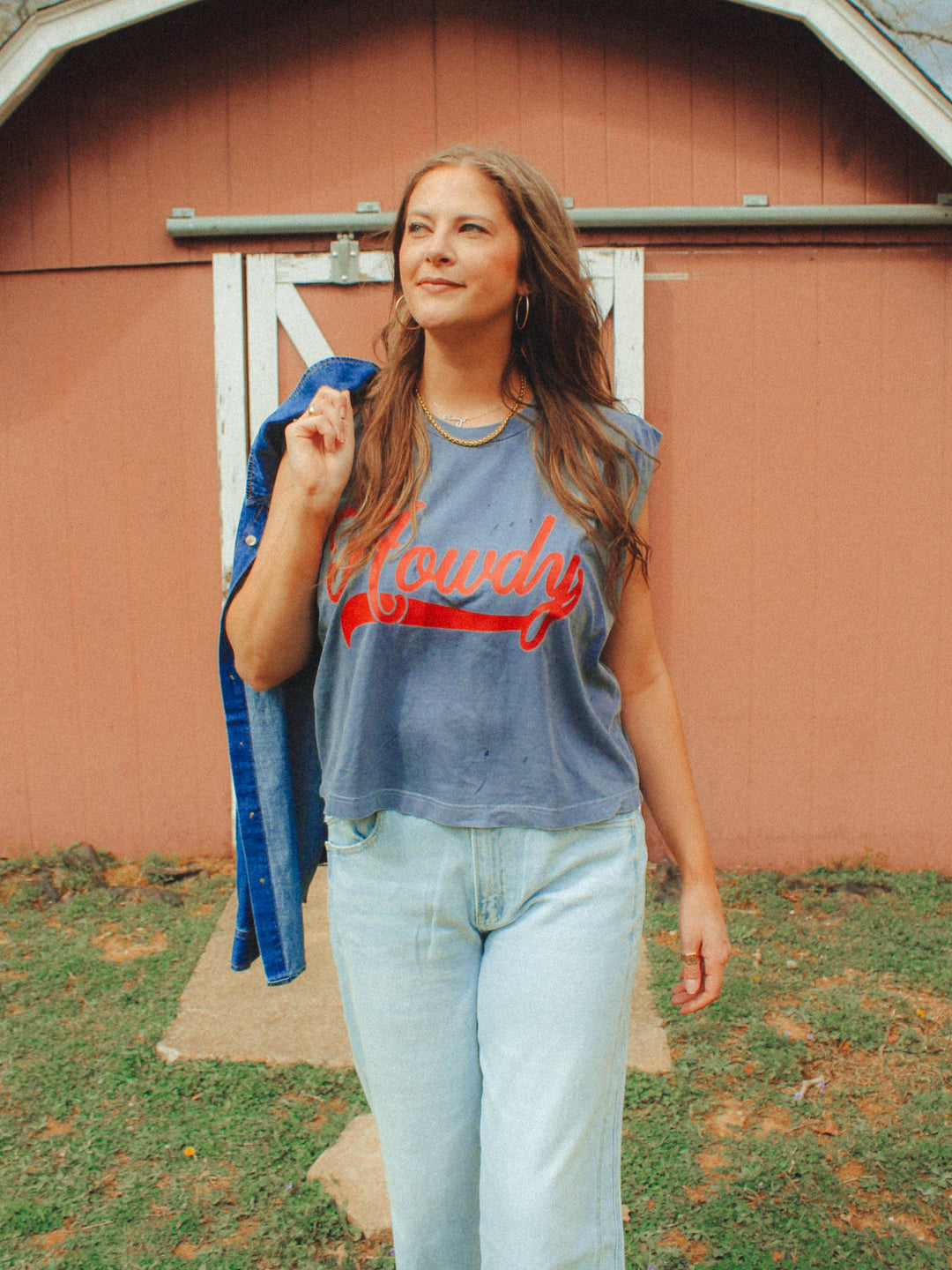 Howdy, Western Vintage Cropped Muscle Tank
