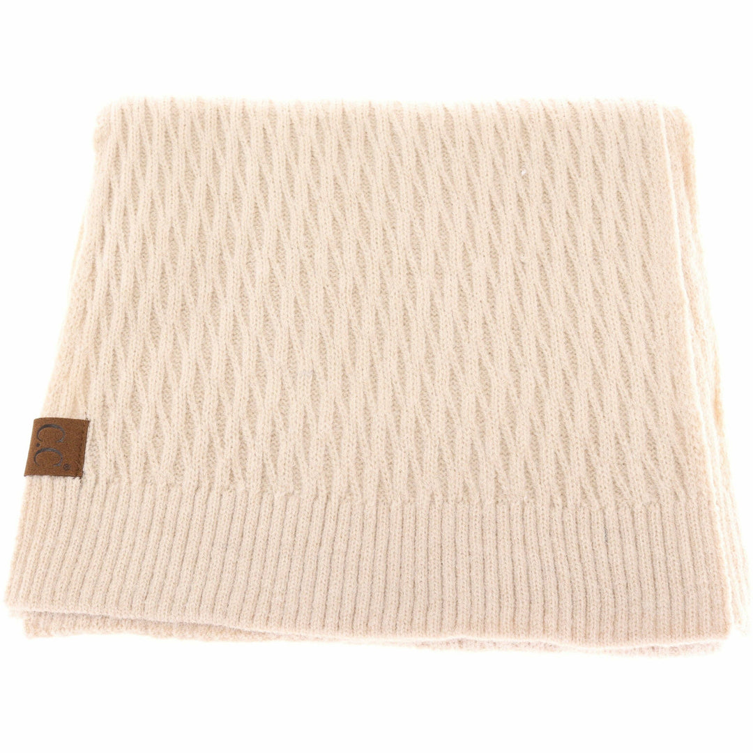 Solid Honey Comb Patterned Oblong C.C Scarf SF2079