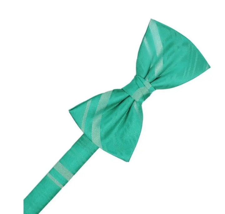 Striped Satin Bow Tie - Pre-Tie