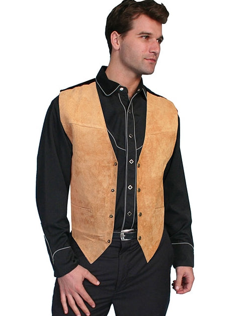 Boar Suede Snap Front Vest